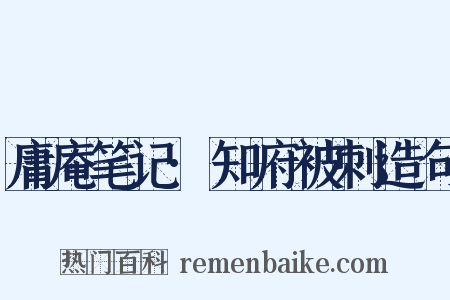 庸庵笔记·知府被刺造句是什么意思的图片